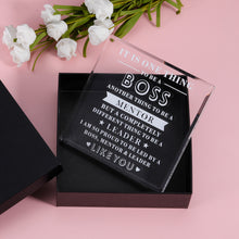 Load image into Gallery viewer, Boss Lady Gifts for Women Acrylic Boss Lady Stocking Stuffers Desk Boss Lady Office Decor Inspirational Quotes Boss Gifts Boss Appreciation Keepsake and Paperweight for Birthday (White, Classic Style)