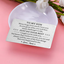 Load image into Gallery viewer, Stocking Stuffers for Son Teen Christmas Valentines Day Birthday Ideas Gifts for Son Men Kids Boys Teenagers To My Son Wallet Card Gifts from Mom Step Son in Law First Time Fathers Day Gift