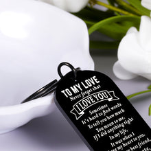 Load image into Gallery viewer, Gifts Keychain for Boyfriend Him from Girlfriend to My Love Gift Keyring for Husband from Wife Valentine Anniversary Birthday Gifts for Fiance Hubby Couples Wedding Father’s Day Christmas Present