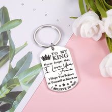 Load image into Gallery viewer, Keychain for Boyfriend To My Man Birthday Wedding Engagement Gift Anniversary Husband Keychain from Wife Fiance Christmas Valentine’s Day Present for Hubby Fathers Day Keyring Keepsake for Him, silver