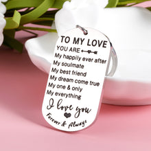 Load image into Gallery viewer, Valentines Birthday Gifts for Her Him to My Love Keychain for Husband Wife Boyfriend Girlfriend Anniversary Wedding Gifts for Fiance Fiancee Groom Bride Christmas Thanksgiving Present for Women Men