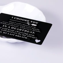 Load image into Gallery viewer, Wallet Insert Card Birthday Christmas Gift for Boyfriend Husband Anniversary Valentines Card for Hubby Wife Wedding Engagement Gift for Groom Bride Fiance Fiancee Mini Love Note Stocking Stuffers