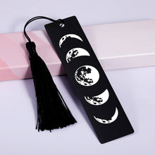 Load image into Gallery viewer, Moon Phases Art Bookmark for Booklovers Phases of The Moon Bookmark with Tassel for Women Men Celestial Space Cosmic for Kids Teens Students Teachers Reading School Library Office Accessories