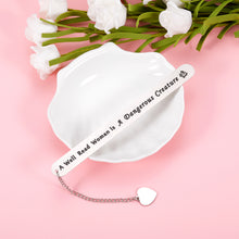 Load image into Gallery viewer, Bookmark for Women Book Lovers, Engraved Bookmark with Chain for Her Lady Best Friend, Birthday Christmas Gifts for Mom Sister Teacher, Book Club Gifts for Readers, A Well Read Woman Stocking Stuffers