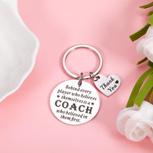 Load image into Gallery viewer, Coach Thank You Gift Keychain for Men Women Appreciation Key Chain Present for Football Basketball Baseball Coach Sports Match Cheer Keyring for Softball Swimming Coach Birthday Christmas Retirement