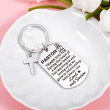 Load image into Gallery viewer, XPENMULBOJA Pastor Gift Pastor Christmas Thank You Keychain for Men Women Church Appreciation Gift Religious Jewelry Birthday Gift for Pastor Funny Pastor Jewelry Keyring Christian Gift for Pastor