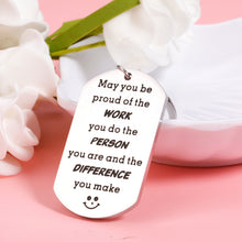 Load image into Gallery viewer, Teacher Coworker Appreciation Gift for Colleague Farewell Going Away Keychain for Leader Mentors Coach Team Members Inspirational Thank You Keyring for Social Worker Nurse Boss Day Goodbye Jewelry