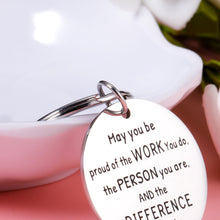 Load image into Gallery viewer, Appreciation Week Keychain Gift for Coworker Colleague Farewell Going Away Gift for Leader Mentors Coach Team Members Inspirational Thank You Keyring for Teacher Social Worker Women Men Double Sided