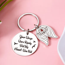 Load image into Gallery viewer, Memorial Sympathy Gifts Keychain for Loss of Father-Mother Memory Gift Dad Memorial Gift Bereavement Keychain Daddy Remembrance gifts for Loss of Loved One Daughter Son Your Wings Were Ready