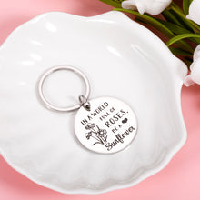 Load image into Gallery viewer, Sunflower Gifts Keychain for Women, Sunflower Inspirational Key Chain for Her Girls Sunflower Lovers, Spiritual Sunflower Floral Keyring for Female Friends BFF Sister, Birthday Christmas Present