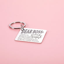 Load image into Gallery viewer, Funny Appreciation Gifts Keychain for Boss Leader Boss Day Thank You Gift for Supervisor Mentor Manager Retirement Leaving Office Key Chain for Women Men Boss Lady Christmas Birthday Goodbye Keyring