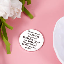 Load image into Gallery viewer, Pocket Hug Token Gifts for Friends Family, Long-Distance Isolation Lockdown Keepsake for Daughter Son, Inspirational Token for Quarantine Social Distancing, Doubleside You are Braver Than You Believe