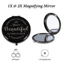 Load image into Gallery viewer, XPENMULBOJA Christmas Stocking Stuffers for Women Compact Makeup Mirror Gift for Teen Girls Women Daughter Mom Women Birthday Gift Ideas for Bestfriend Valentines Day for Girlfriend Wife (Black)