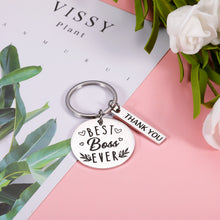 Load image into Gallery viewer, Boss Day Gifts Keychain for Boss Lady, Appreciation Key Chain for Leader Mentor, Birthday Going Away Retirement Keyring for Supervisor Manager, Goodbye Christmas Present for Best Boss Ever Women Men