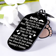 Load image into Gallery viewer, New Dad Keychain Gift for Men Him New Daddy to Be Gifts for Husband Boyfriend from Wife New Mommy Baby Announcement Pregnancy Keepsake for Soon to Be Dad Father Birthday Christmas Valentines Keyring
