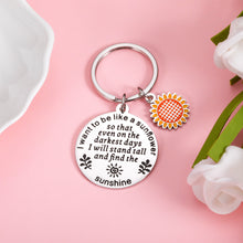 Load image into Gallery viewer, Sunflower Inspirational Gifts Keychain for Women Sunflower Key Chain for Her Girl Sunflower Lovers Spiritual Sunflower Floral Keyring for Female Friends BFF Sister Birthday Christmas Stocking Stuffers