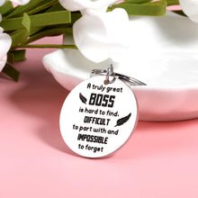 Load image into Gallery viewer, Boss Gifts for Christmas Women Men Thank You Going Away Keychian for Boss Supervisor Leader Leaving Birthday Retirement Appreciation Key Ring for Mentor Coworker Boss Lady Office Farewell Goodbye Gift