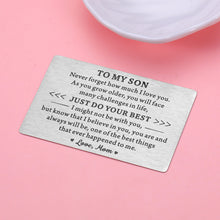 Load image into Gallery viewer, Stocking Stuffers for Son Teen Christmas Valentines Day Birthday Ideas Gifts for Son Men Kids Boys Teenagers To My Son Wallet Card Gifts from Mom Step Son in Law First Time Fathers Day Gift