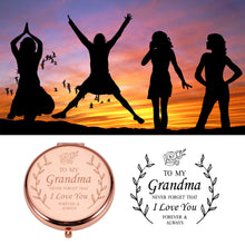 Load image into Gallery viewer, XPENMULBOJA Gifts for Grandma Compact Mirror for Grandma Grandmother from Grandaughter Grandson Birthday for Grandma Nana Grammy Gifts from Teens Kids New Grandma Gift Idea