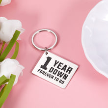 Load image into Gallery viewer, 1 Year Anniversary Keychain Gift for Him Her Husband Wife 1st Wedding Engagement Dating Anniversary Key Chain Gifts for Boyfriend Girlfriend Hubby Wifey Christmas Valentines's Day Gift for Couples
