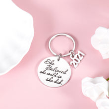 Load image into Gallery viewer, Graduation Gift 2021 for Her Women Inspirational Keychian Jewelry for Daughter College Nurse High School Birthday Christmas Keyring for Teen Girls Best Friends She Believe She Could So She Did