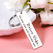 Load image into Gallery viewer, Drive Safe Keychain Gift for Husband Boyfriend from Wife Girlfriend New Driver Valentines Christmas Gifts Key Ring for Men Fiance Son Daughter Wedding Birthday Stocking Stuffers for Driver Trucker