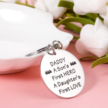 Load image into Gallery viewer, Dad Gifts Keychain from Daughter Kids, Father’s Day Birthday Key Chain Gift for Daddy from Son, Stepdad New Dad to be Keyring from Wife, Christmas Valentine Wedding Keepsake for Men Father-in-Law