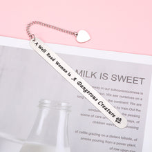 Load image into Gallery viewer, Bookmark for Women Book Lovers, Engraved Bookmark with Chain for Her Lady Best Friend, Birthday Christmas Gifts for Mom Sister Teacher, Book Club Gifts for Readers, A Well Read Woman Stocking Stuffers