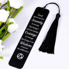 Load image into Gallery viewer, Sobriety Recovery AA Gifts Bookmark for Women Men Serenity Prayer Gift Christian Bookmark After Surgery Cancer Survivor Gifts Book Mark Inspirational Addiction Birthday Christmas Gifts for Friends
