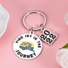 Load image into Gallery viewer, Camper Key Chain RV Accessories for Travel Trailers Inside Decor 2022 New Happy Camper Owner Journey Adventure Gifts Glamping Lifestyle