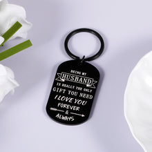 Load image into Gallery viewer, Husband Birthday Keychain Gifts for Boyfriend Hubby from Wife Girlfriend Fiance Couple Gift for Men Him Fiancee Groom Bride Wedding Anniversary Christmas Valentine Funny I Love You Keyring from Wifey