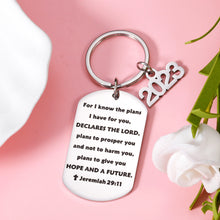 Load image into Gallery viewer, Bible Verse Keychain Jeremiah 29:11 Christmas Religious Faith Gift for Women Men Prayer Christian Keyring Birthday Graduation First Communion Confirmation Gift for Girls Boys 2023 Stocking Stuffers