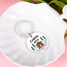 Load image into Gallery viewer, Cabin Keychains Gift for Rustic House New Home Gift for Cabin Lover Cottage County House Keychain for Mom Dad Grandpa Grandma Housewarming Real Estate Gifts for Family Friend Cabin Keyring in Bulks