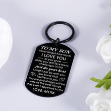 Load image into Gallery viewer, Stocking Stuffers for Son Teen Christmas Gift from Mom Inspirational Son Gift from Mom Dad Keychain for Men Boy Teen Kids Back to School Birthday Wedding New Start Gift for Leaving Graduation Gifts
