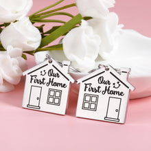 Load image into Gallery viewer, 2022 First Home Keychain Housewarming Gift for Women Men New Homeowner First Home Keyring for Couple Friend Daughter Son New House Key Chain for Family BFF Coworker Real Estate Moving in Gift 2PCS
