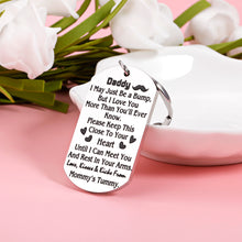 Load image into Gallery viewer, New Dad Gift Keychain for Men Him New Daddy to Be Gifts for Husband Boyfriend from Wife New Mommy Baby Announcement Pregnancy Keepsake for Soon to Be Dad Father Birthday Christmas Valentines Keyring