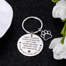 Load image into Gallery viewer, Pet Memorial Gift Keychain for Pets Dogs Cats Lover Owner Loss of Pet Keychain for Women Men Freinds Pet Loss Sympathy Gifts When Tomorrow Starts Without Me Remembrance Gift Keyring for Pet Lover
