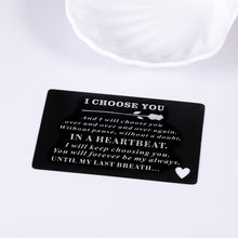 Load image into Gallery viewer, Wallet Insert Card Birthday Christmas Gift for Boyfriend Husband Anniversary Valentines Card for Hubby Wife Wedding Engagement Gift for Groom Bride Fiance Fiancee Mini Love Note Stocking Stuffers