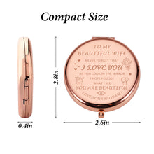 Load image into Gallery viewer, Stocking Stuffers for Wife Christmas for Her Compact Mirror Wife Gifts from Husband I Love You Wife Gift Makeup Mirror Romantic Gift for Her Birthday Wedding Anniversary Valentines Mothers Day