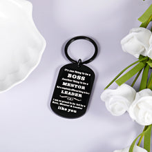 Load image into Gallery viewer, Boss Appreciation Gift Keychain for Women Men Boss Day Office Key Chain for Boss Mentor Leader Thank You Christmas Leaving Retirement Goodbye Keyring Gifts for Superior Manager Coworker Employee