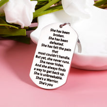 Load image into Gallery viewer, Inspirational Gifts Keychain for Women Sobriety Addiction Recovery Cancer Survivor Encouragement Gifts for Friends Family Surgery Sympathy Cancer Survivor Key Chian Warrior AA NA Recover Keyring