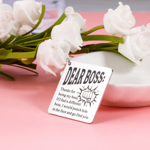 Load image into Gallery viewer, Funny Appreciation Gifts Keychain for Boss Leader Boss Day Thank You Gift for Supervisor Mentor Manager Retirement Leaving Office Key Chain for Women Men Boss Lady Christmas Birthday Goodbye Keyring