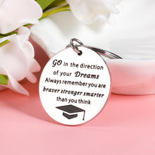 Load image into Gallery viewer, 2022 Graduation Gift for Him Her Keychain for Middle High School Seniors Graduation Gifts for Him Her 2022 College Medical Law Students Inspirational Grad Gift for Son Daughter Boys Girls Master Ph.D.
