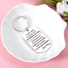 Load image into Gallery viewer, Inspirational Gift to My Son from Mom Mother Graduation Birthday Keychain for Teenagers Kids Boys Christmas Son Gift for Adults Stepson from Stepmom Thanksgiving Valentine Gift to Son-in-Law