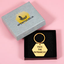 Load image into Gallery viewer, Stocking Stuffers for Women Fuck The Patriarchy Keychain Women Rights Feminist Gifts Bulk for Women Abortion Rights Reproductive Activist Gift for Girl Power Gifts All Too Well Lyric Keychain
