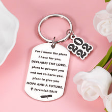 Load image into Gallery viewer, Christian Gifts Inspirational Bible Verse Keychain Men and Women Religious Jewelry for Birthday Graduation Christmas Thanksgiving First Communion Confirmation Gift for Girls Boys Godchild Church Bulk
