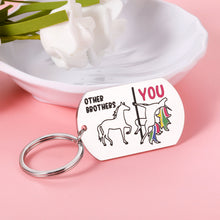 Load image into Gallery viewer, Funny Gifts Keychain for Brothers from Sisters Siblings Birthday Christmas Graduation Gift Key Chain for Best Friend Bro Boys Friendship Fraternity Thank You Keyring Stocking Stuffers for Men BFF