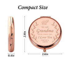 Load image into Gallery viewer, XPENMULBOJA Gifts for Grandma Compact Mirror for Grandma Grandmother from Grandaughter Grandson Birthday for Grandma Nana Grammy Gifts from Teens Kids New Grandma Gift Idea
