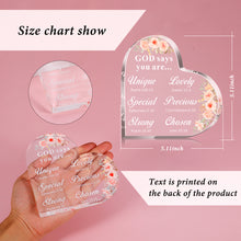 Load image into Gallery viewer, Christian Gifts Stocking Stuffers for Women Inspirational Bible Scripture Gifts for Girls Prayers Religious Motivational Paperweight Decorations Positive Table Decor Keepsake for Birthday Christmas