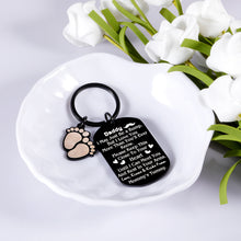 Load image into Gallery viewer, New Dad Keychain Gift for Men Him New Daddy to Be Gifts for Husband Boyfriend from Wife New Mommy Baby Announcement Pregnancy Keepsake for Soon to Be Dad Father Birthday Christmas Valentines Keyring